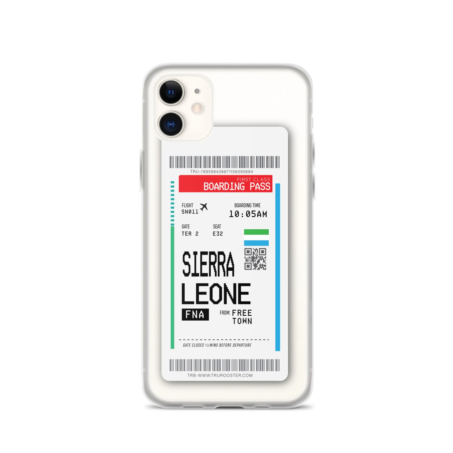 Sierra Leone Transit Boarding Pass iPhone Case
