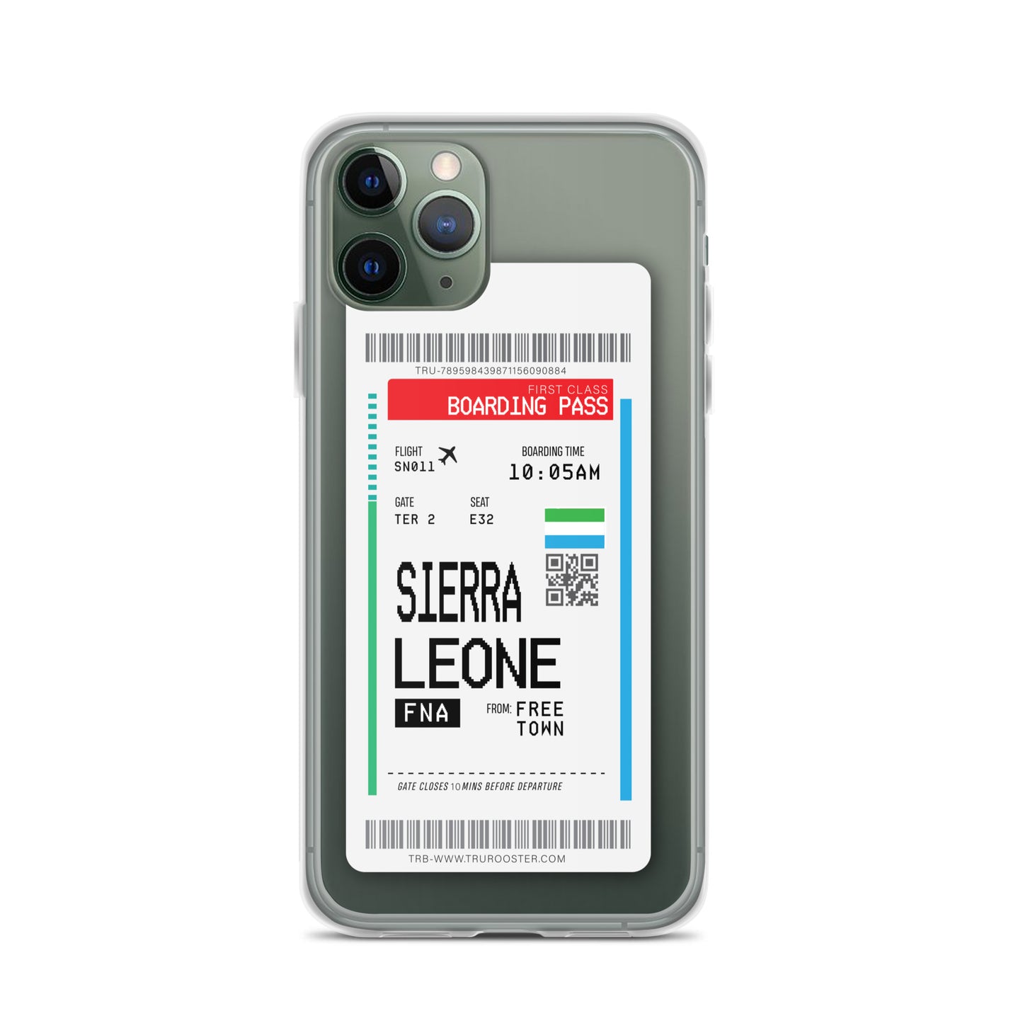 Sierra Leone Transit Boarding Pass iPhone Case