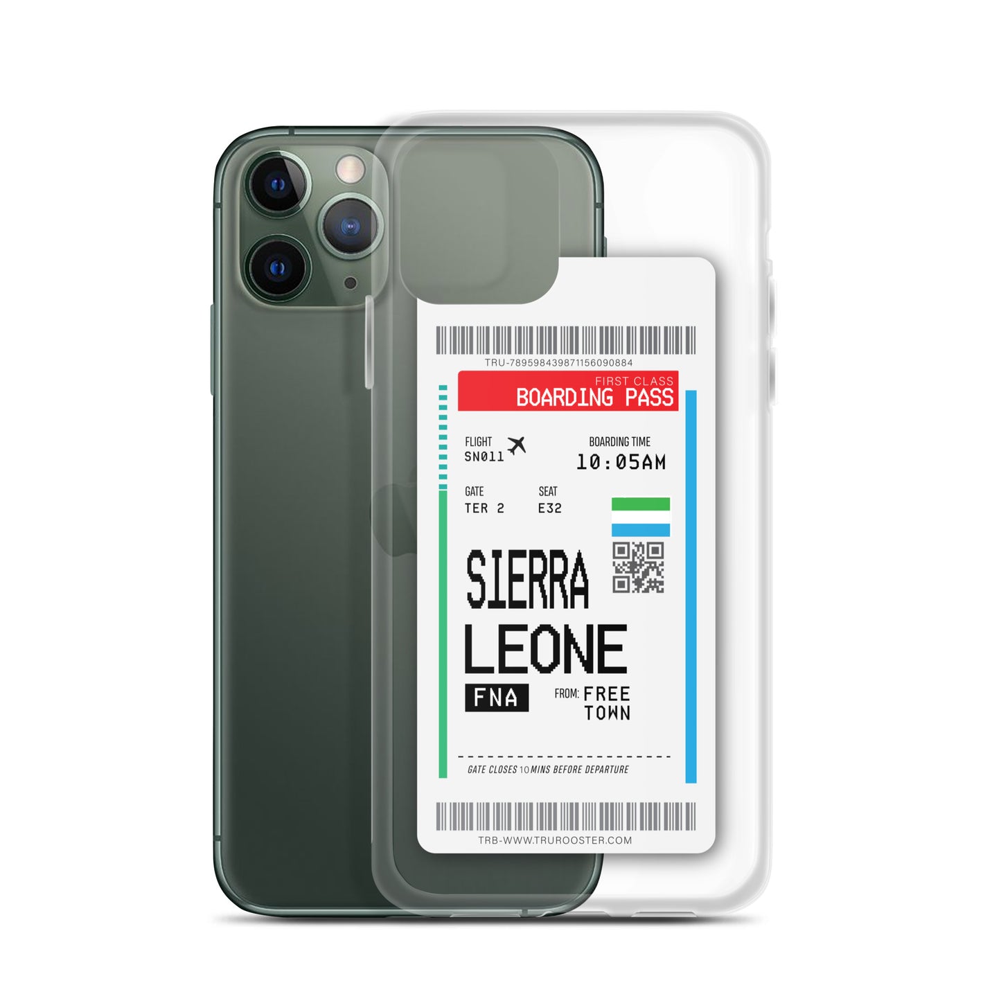 Sierra Leone Transit Boarding Pass iPhone Case