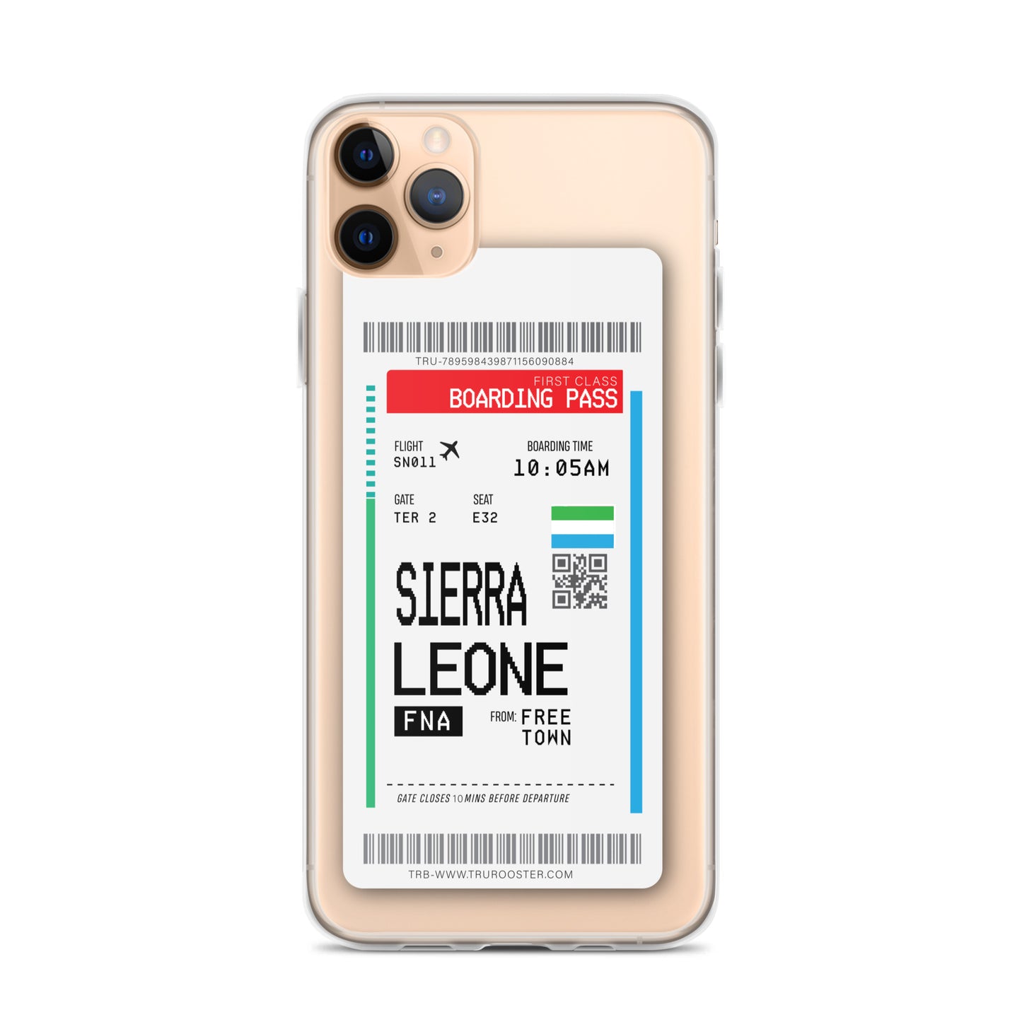Sierra Leone Transit Boarding Pass iPhone Case