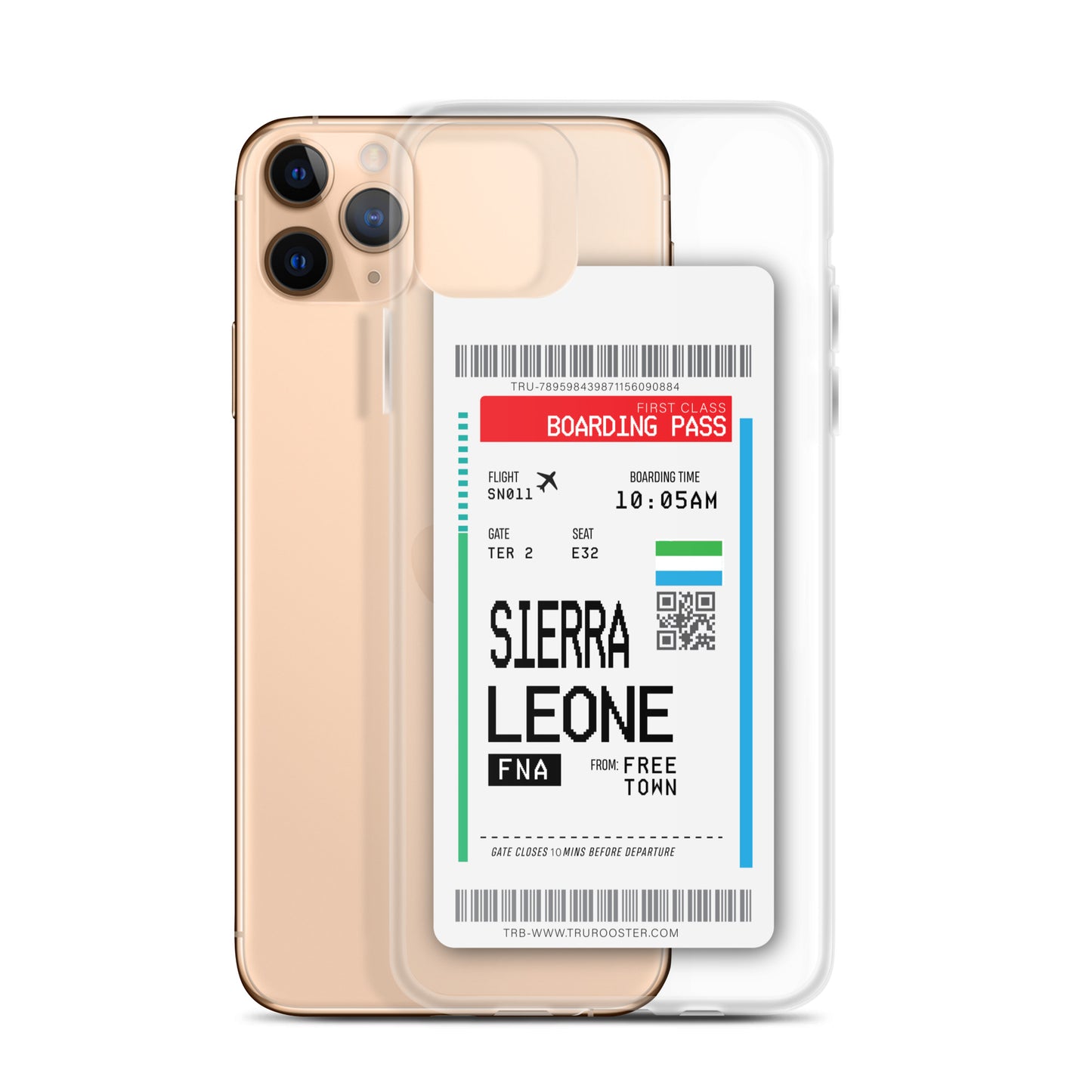 Sierra Leone Transit Boarding Pass iPhone Case