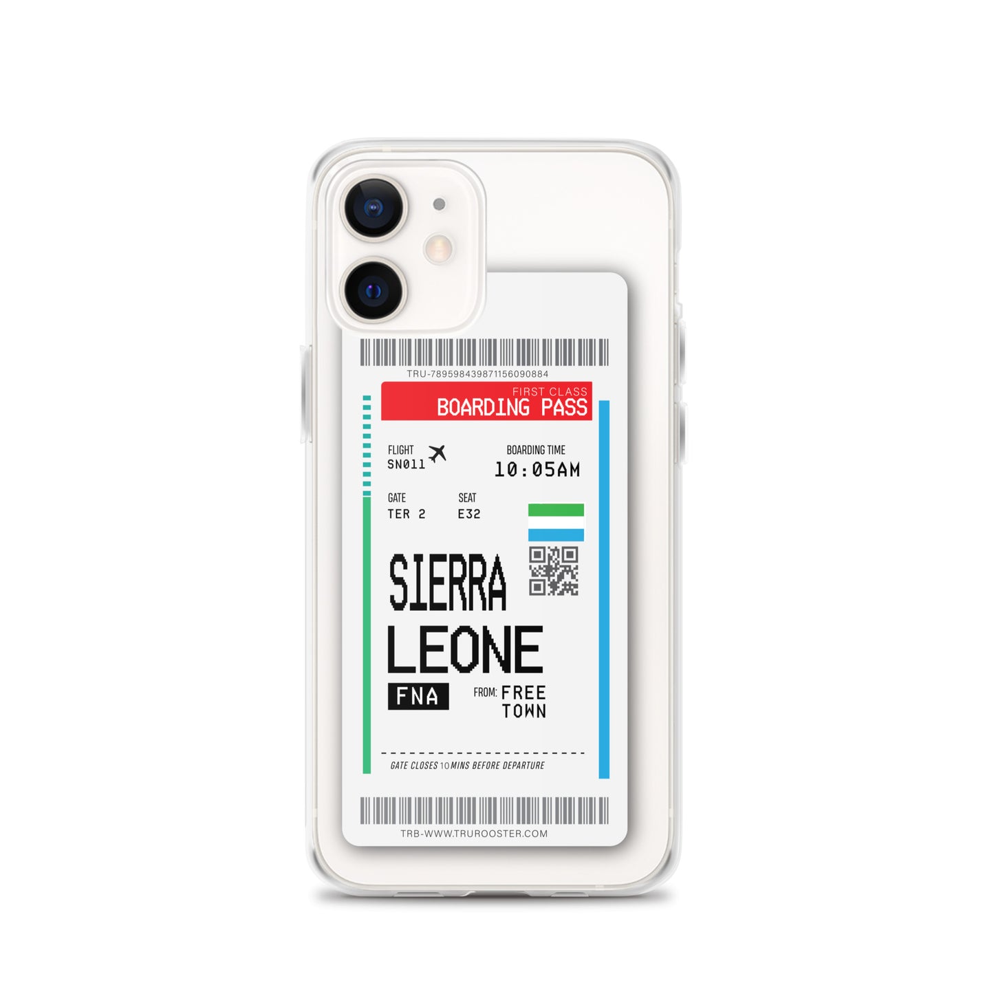 Sierra Leone Transit Boarding Pass iPhone Case