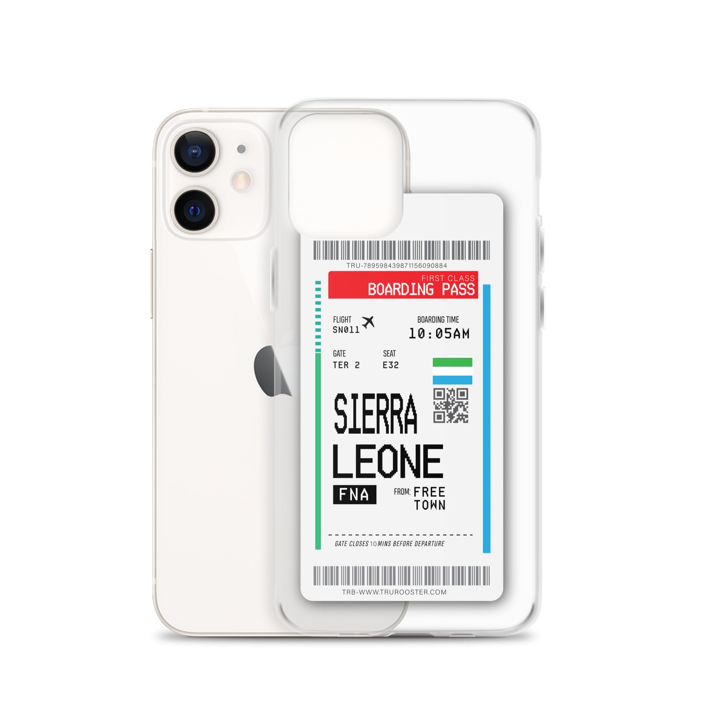 Sierra Leone Transit Boarding Pass iPhone Case