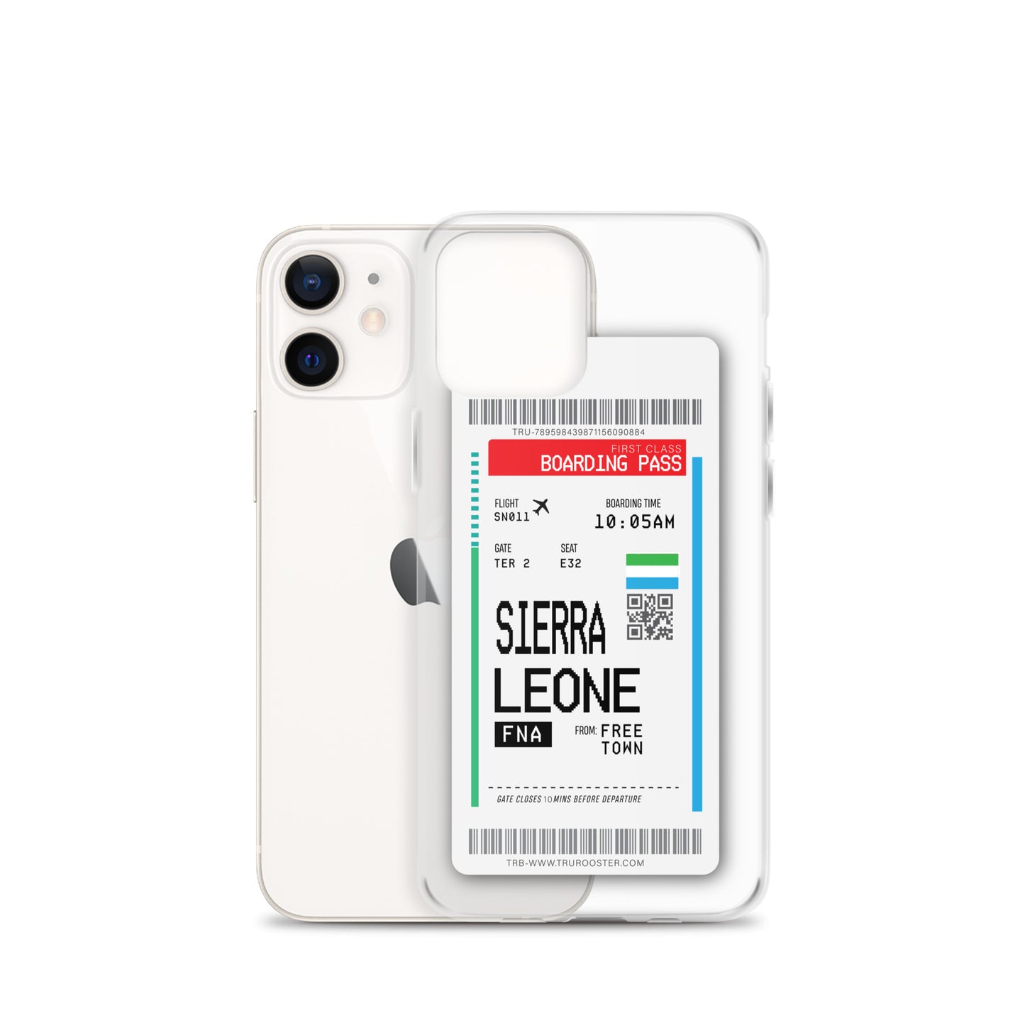 Sierra Leone Transit Boarding Pass iPhone Case
