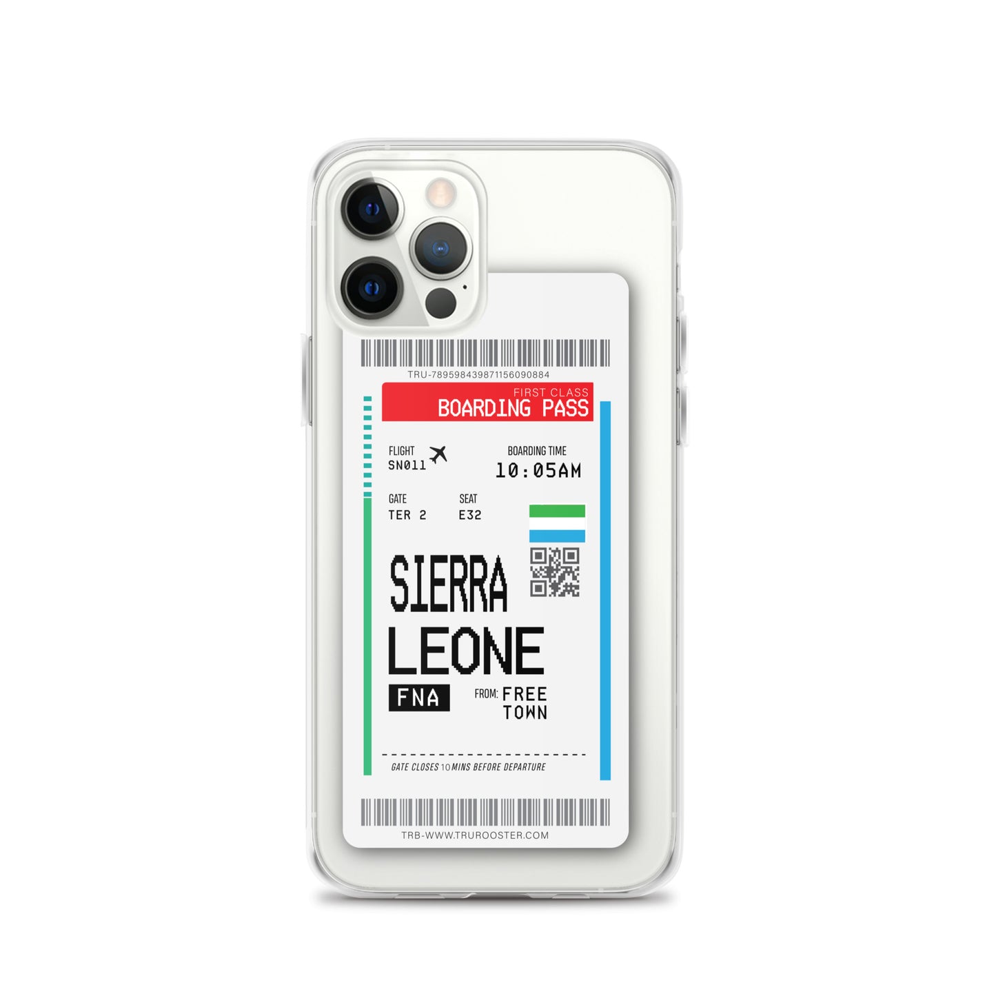 Sierra Leone Transit Boarding Pass iPhone Case