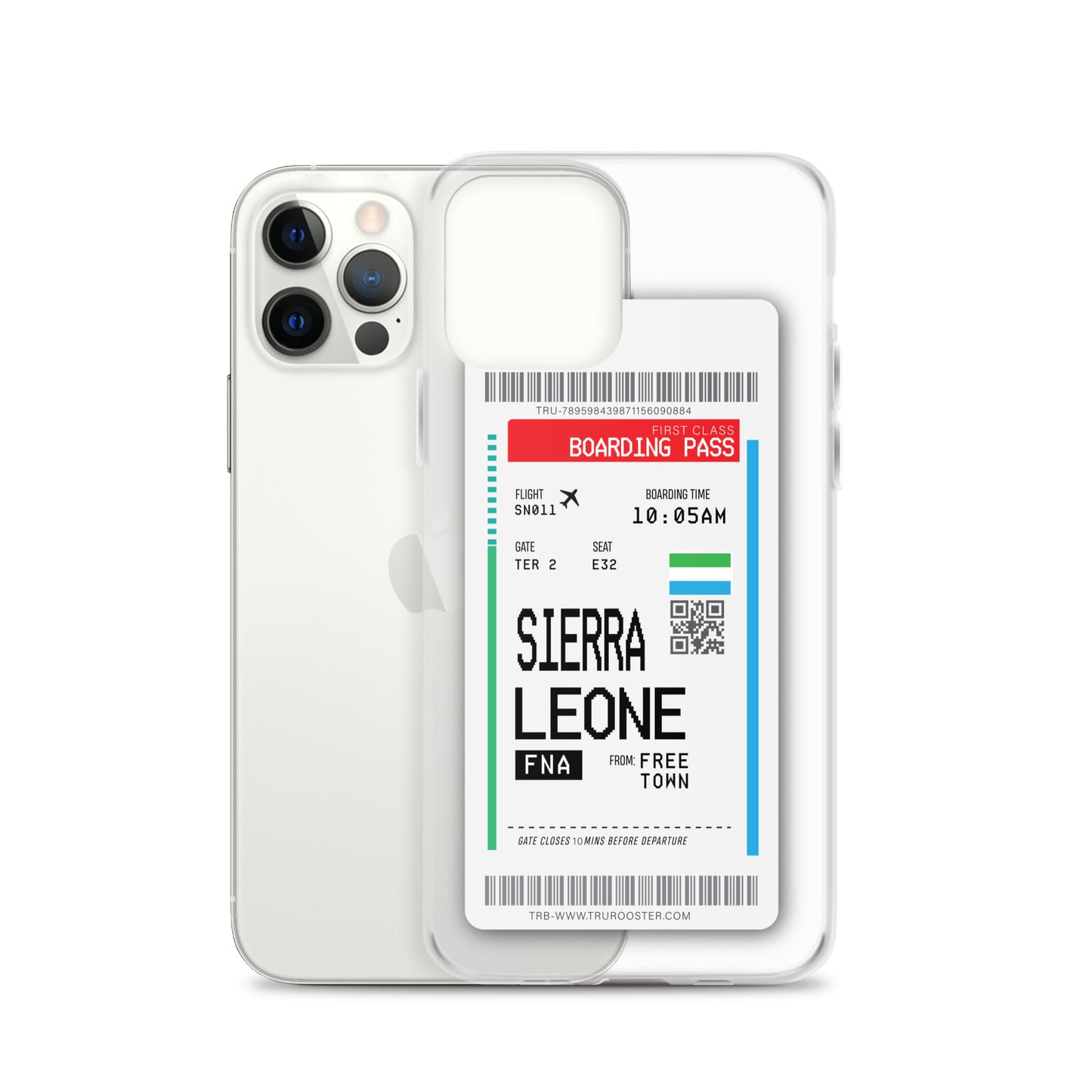 Sierra Leone Transit Boarding Pass iPhone Case