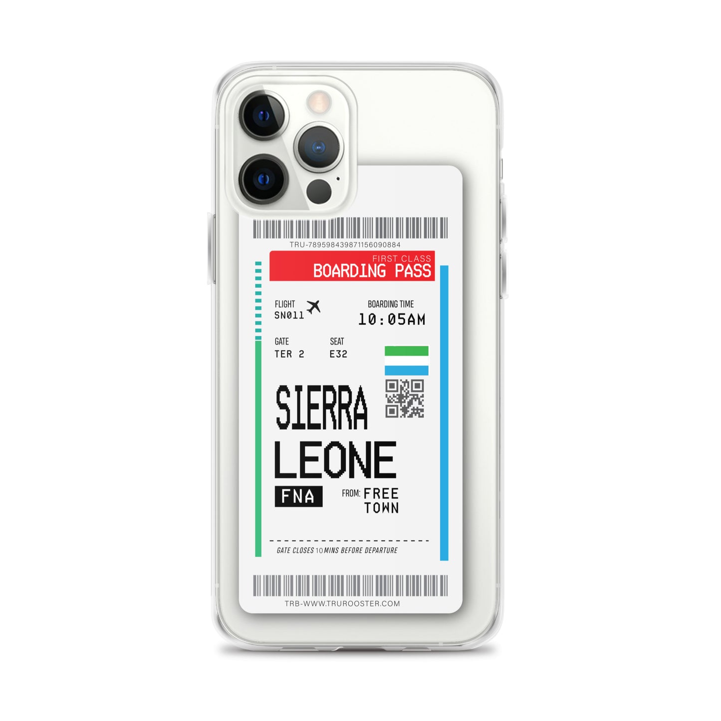 Sierra Leone Transit Boarding Pass iPhone Case