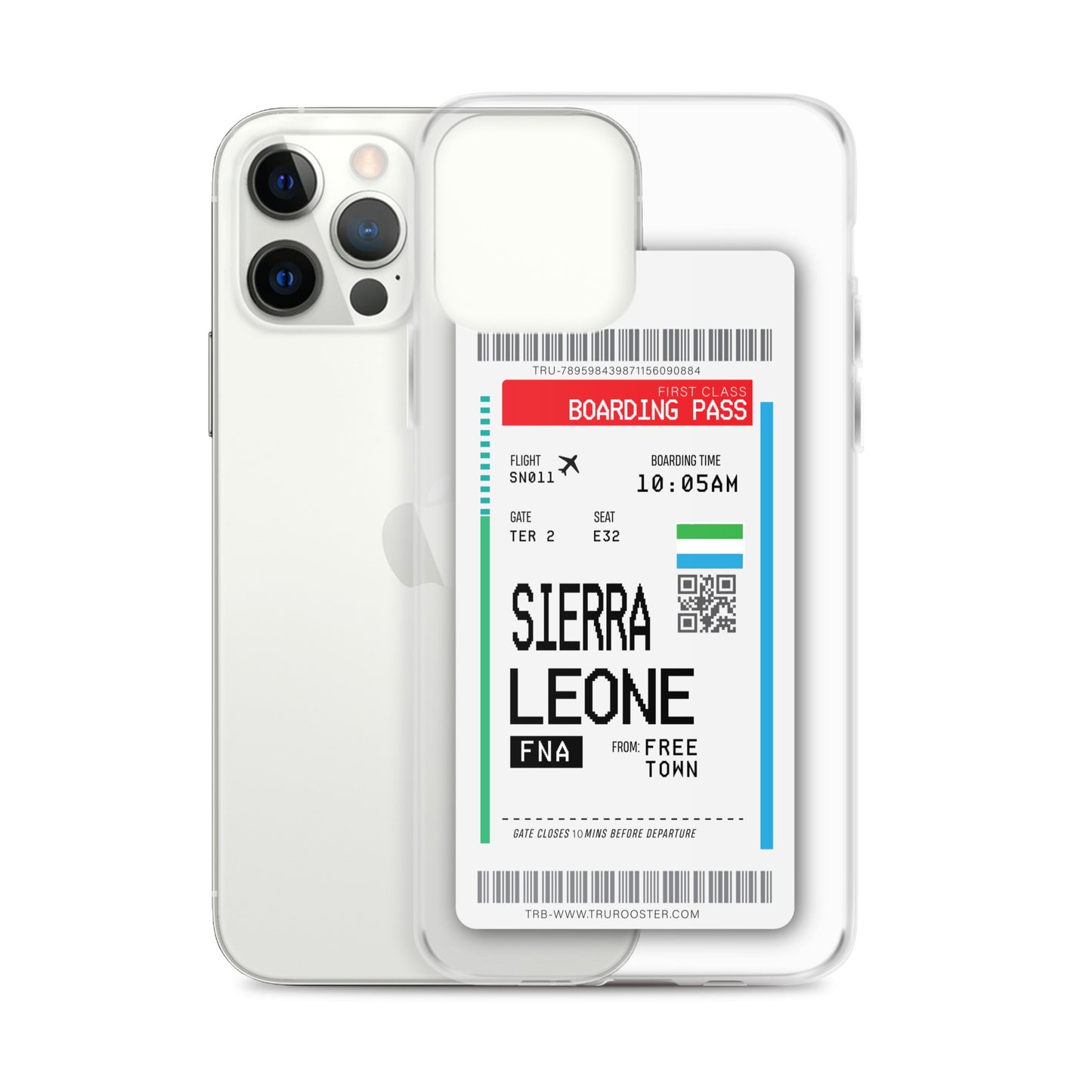 Sierra Leone Transit Boarding Pass iPhone Case