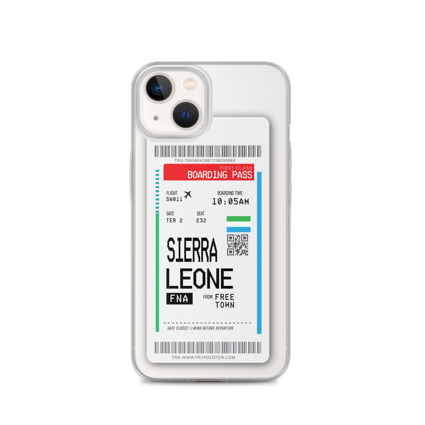 Sierra Leone Transit Boarding Pass iPhone Case