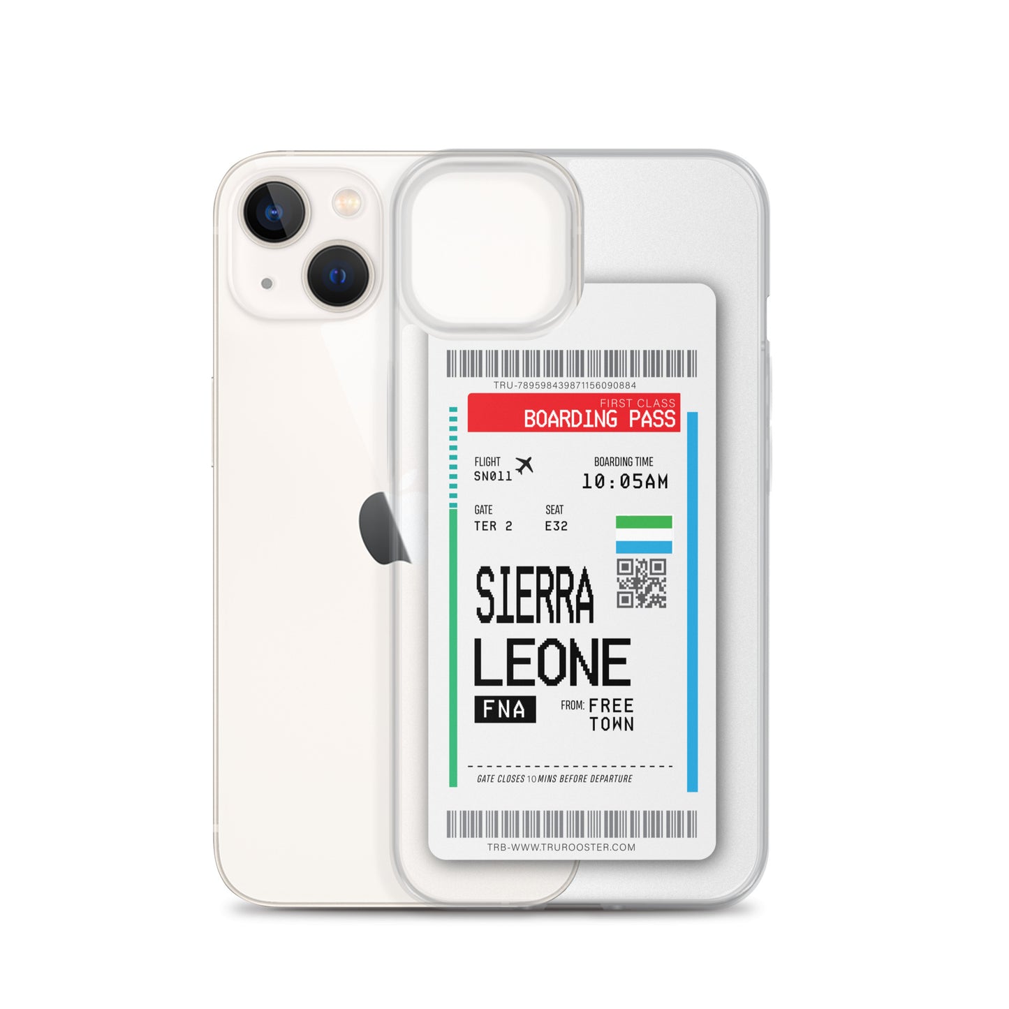 Sierra Leone Transit Boarding Pass iPhone Case