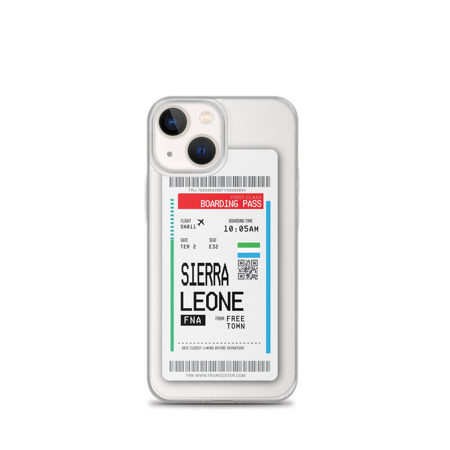 Sierra Leone Transit Boarding Pass iPhone Case
