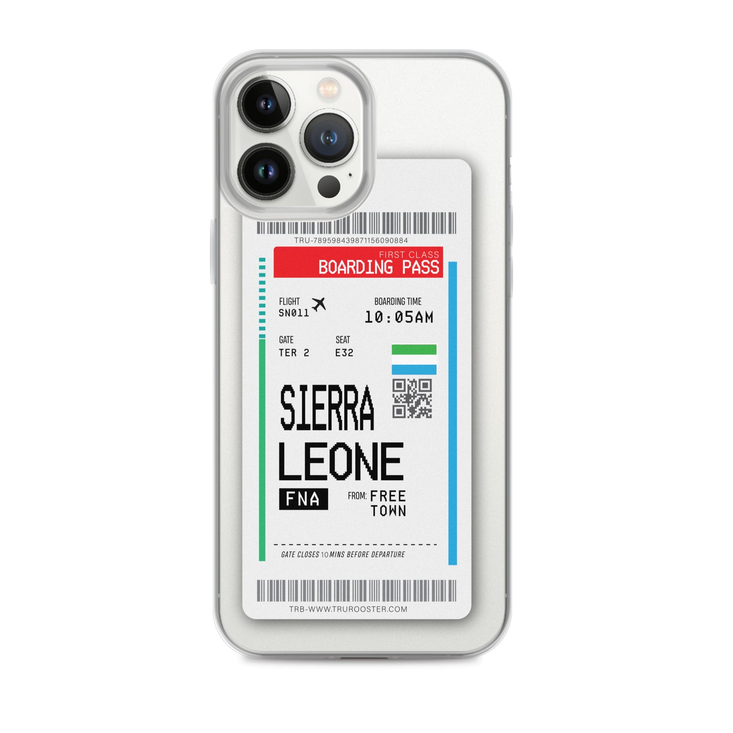 Sierra Leone Transit Boarding Pass iPhone Case