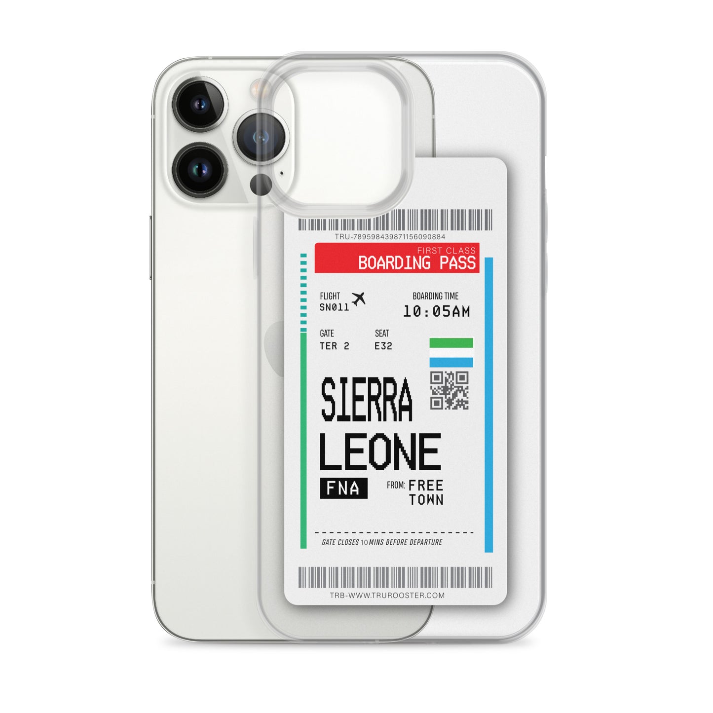 Sierra Leone Transit Boarding Pass iPhone Case