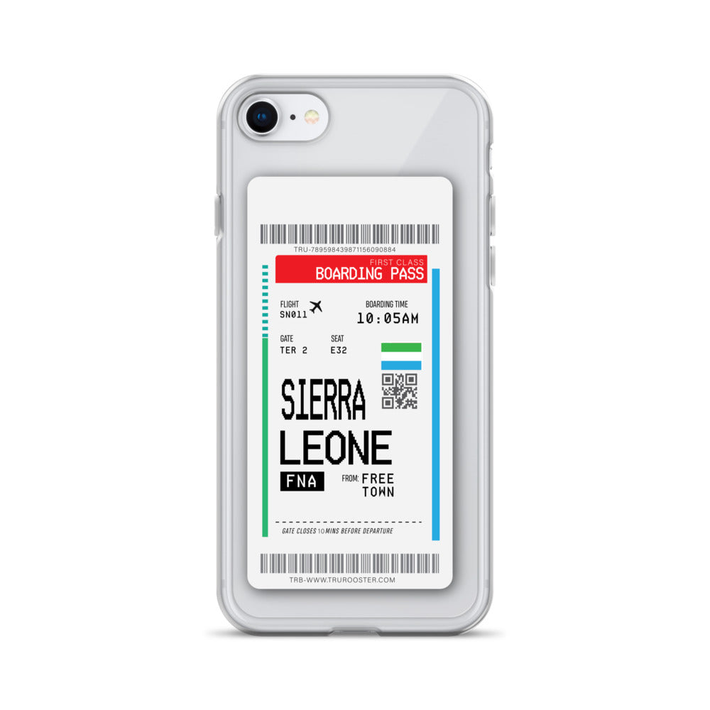 Sierra Leone Transit Boarding Pass iPhone Case