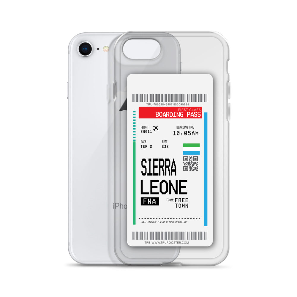Sierra Leone Transit Boarding Pass iPhone Case