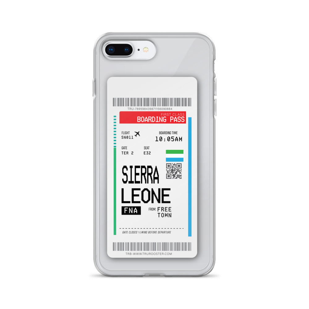 Sierra Leone Transit Boarding Pass iPhone Case
