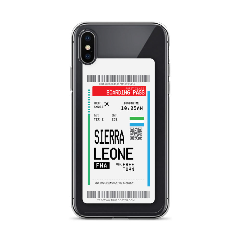 Sierra Leone Transit Boarding Pass iPhone Case