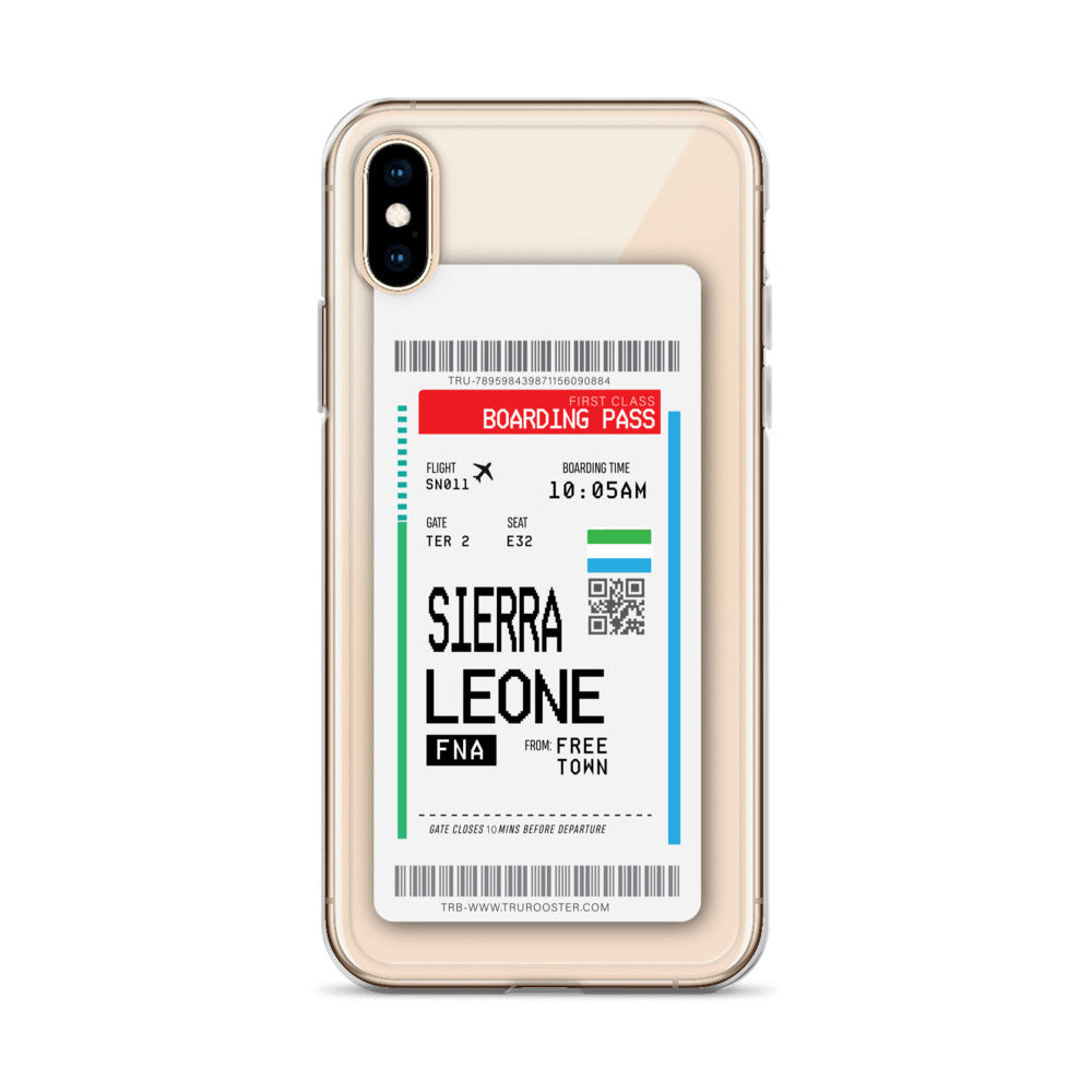 Sierra Leone Transit Boarding Pass iPhone Case