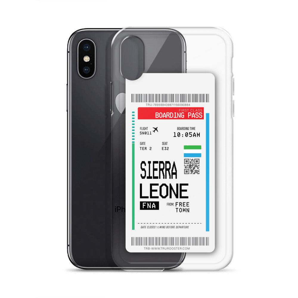Sierra Leone Transit Boarding Pass iPhone Case