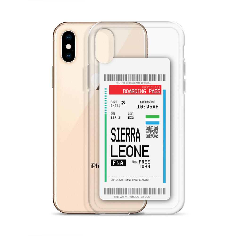 Sierra Leone Transit Boarding Pass iPhone Case