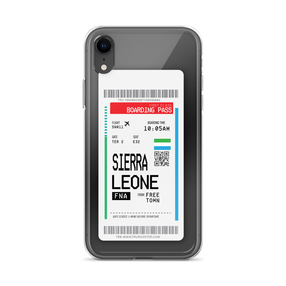 Sierra Leone Transit Boarding Pass iPhone Case