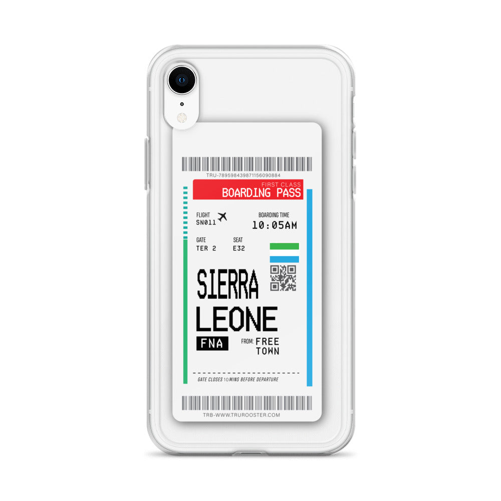 Sierra Leone Transit Boarding Pass iPhone Case