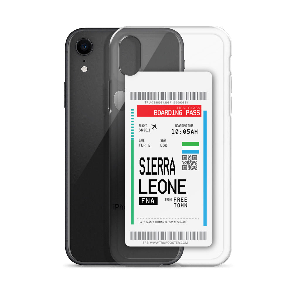 Sierra Leone Transit Boarding Pass iPhone Case