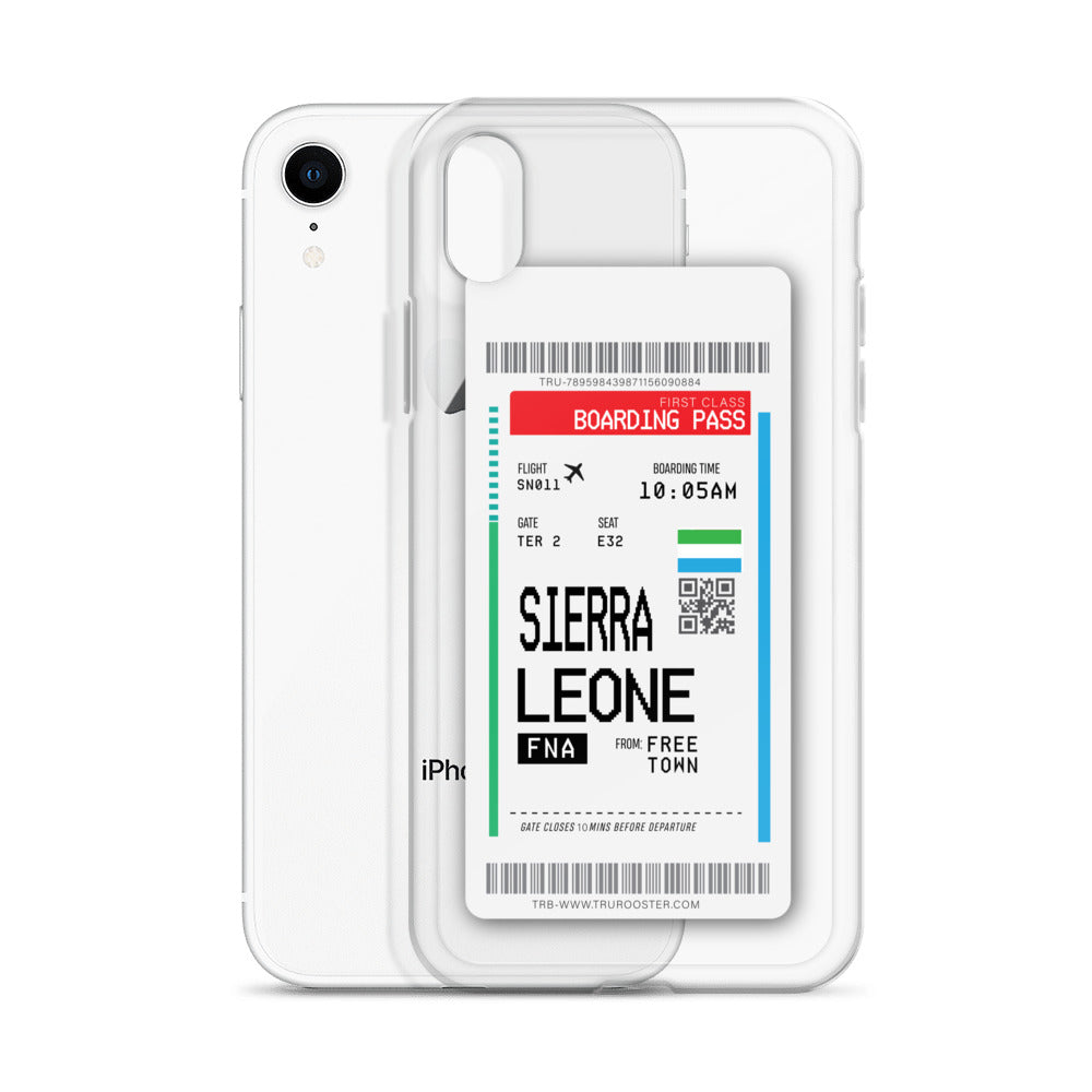 Sierra Leone Transit Boarding Pass iPhone Case