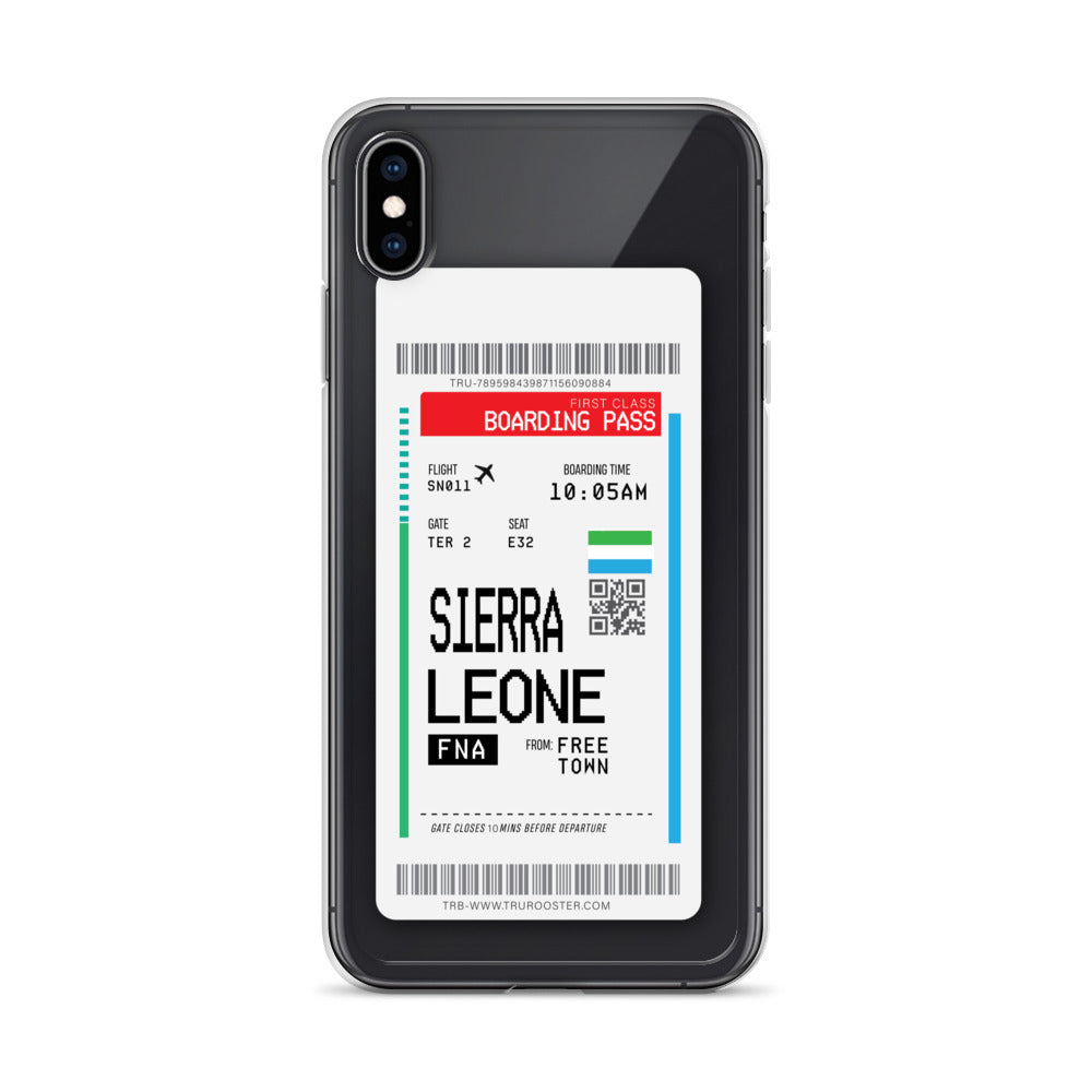 Sierra Leone Transit Boarding Pass iPhone Case