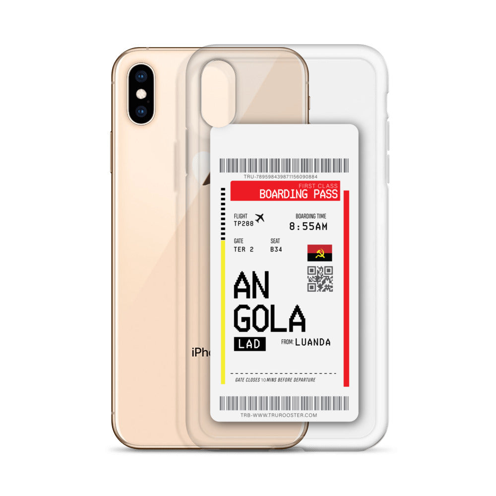 Angola Transit Boarding Pass iPhone Case
