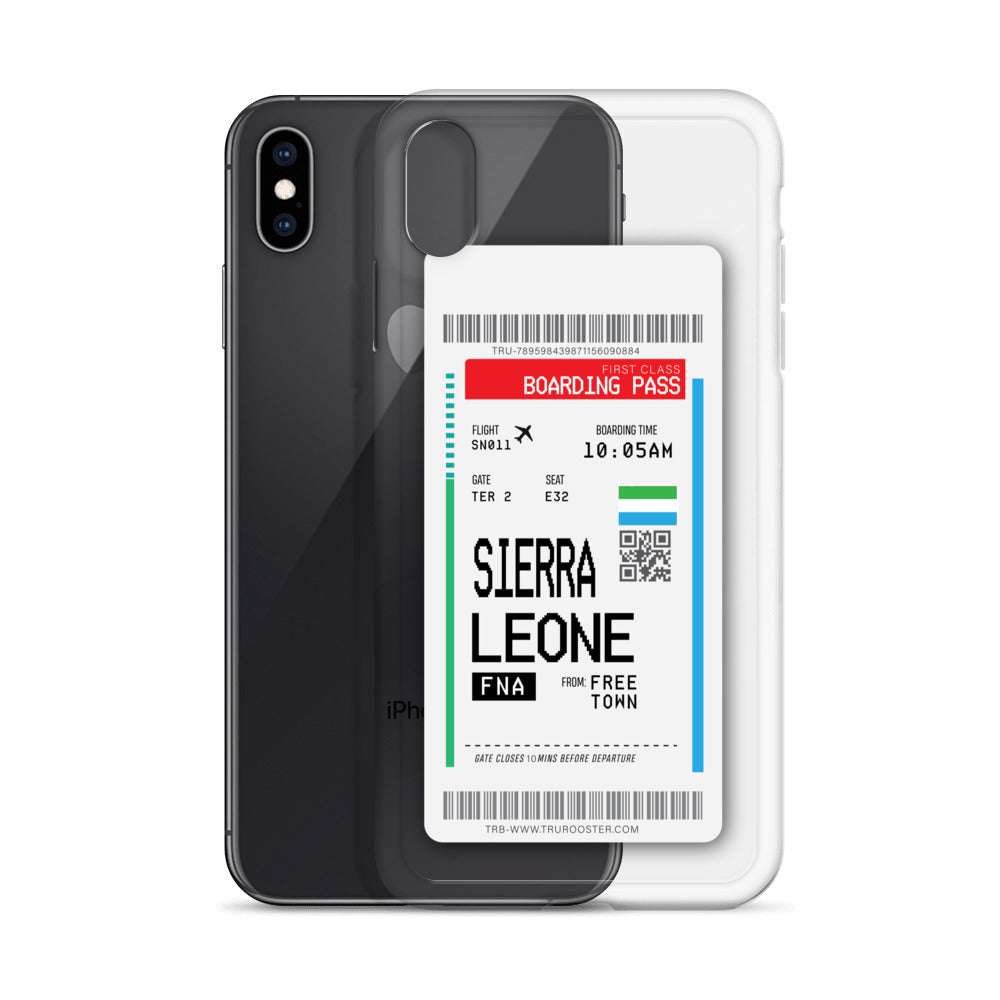 Sierra Leone Transit Boarding Pass iPhone Case
