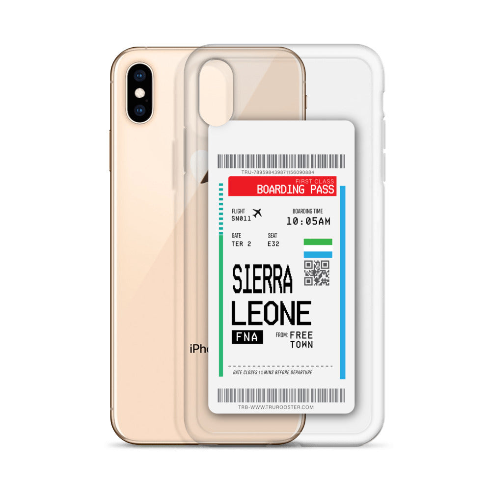 Sierra Leone Transit Boarding Pass iPhone Case