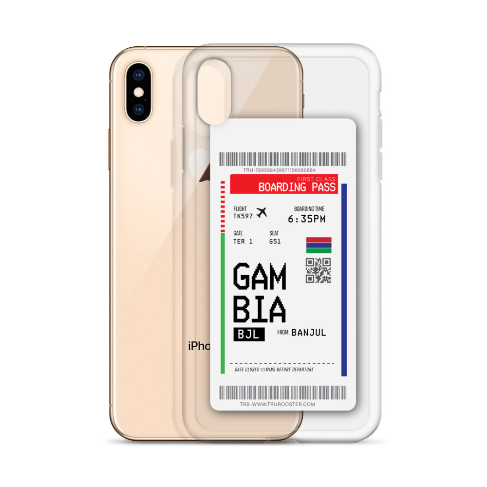 Gambia Transit Boarding pass iPhone Case