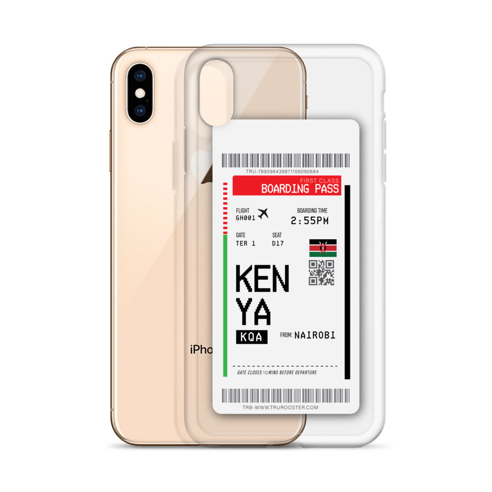 Kenya Transit Boarding pass iPhone Case