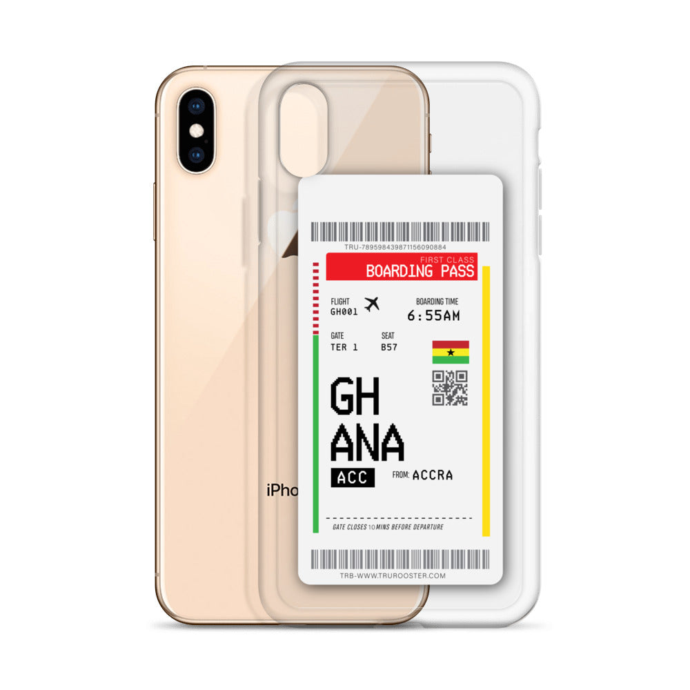 Ghana Transit Boarding pass iPhone Case