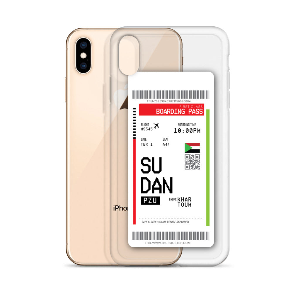 Sudan Transit Boarding Pass iPhone Case