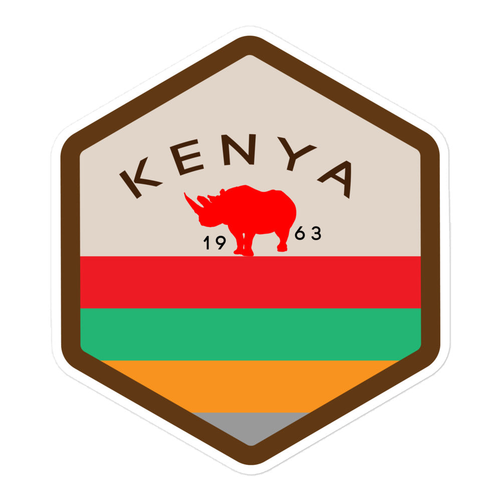 Kenya Rhino Badge stickers