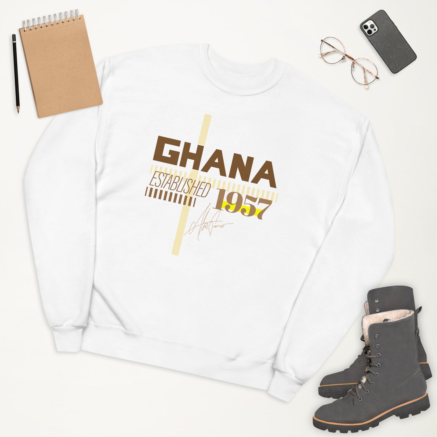 Ghana 1957 Graphic Unisex fleece sweatshirt
