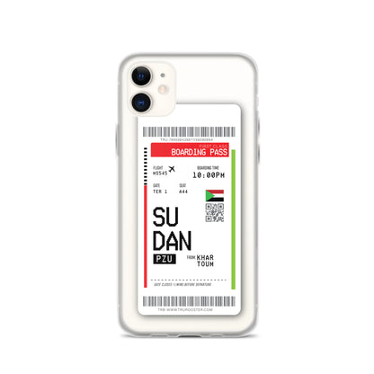Sudan Transit Boarding Pass iPhone Case