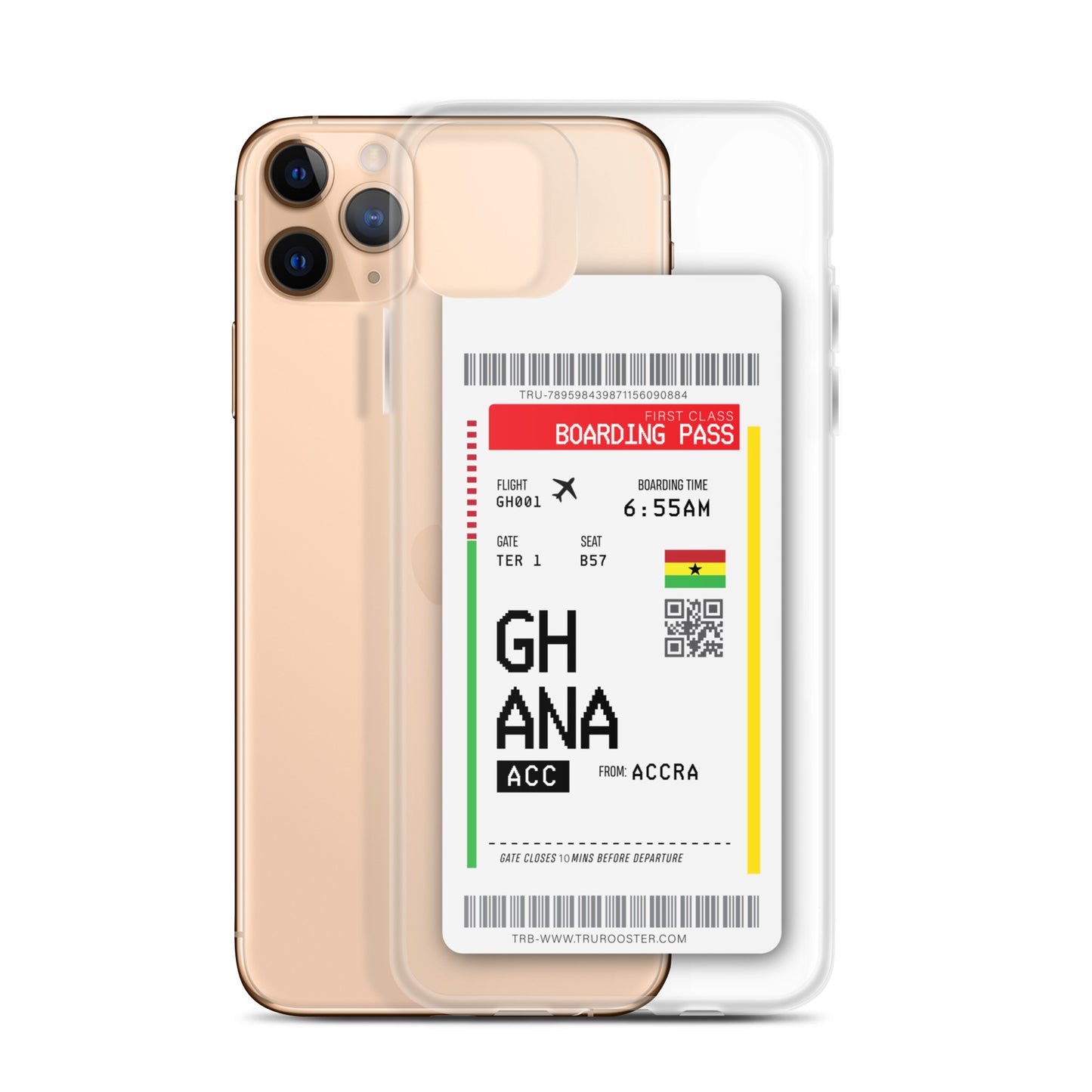 Ghana Transit Boarding pass iPhone Case
