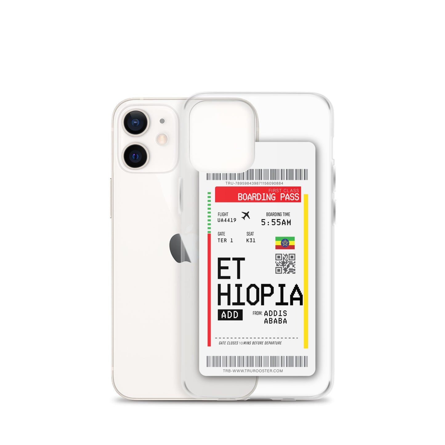 Ethiopia Transit Boarding pass iPhone Case