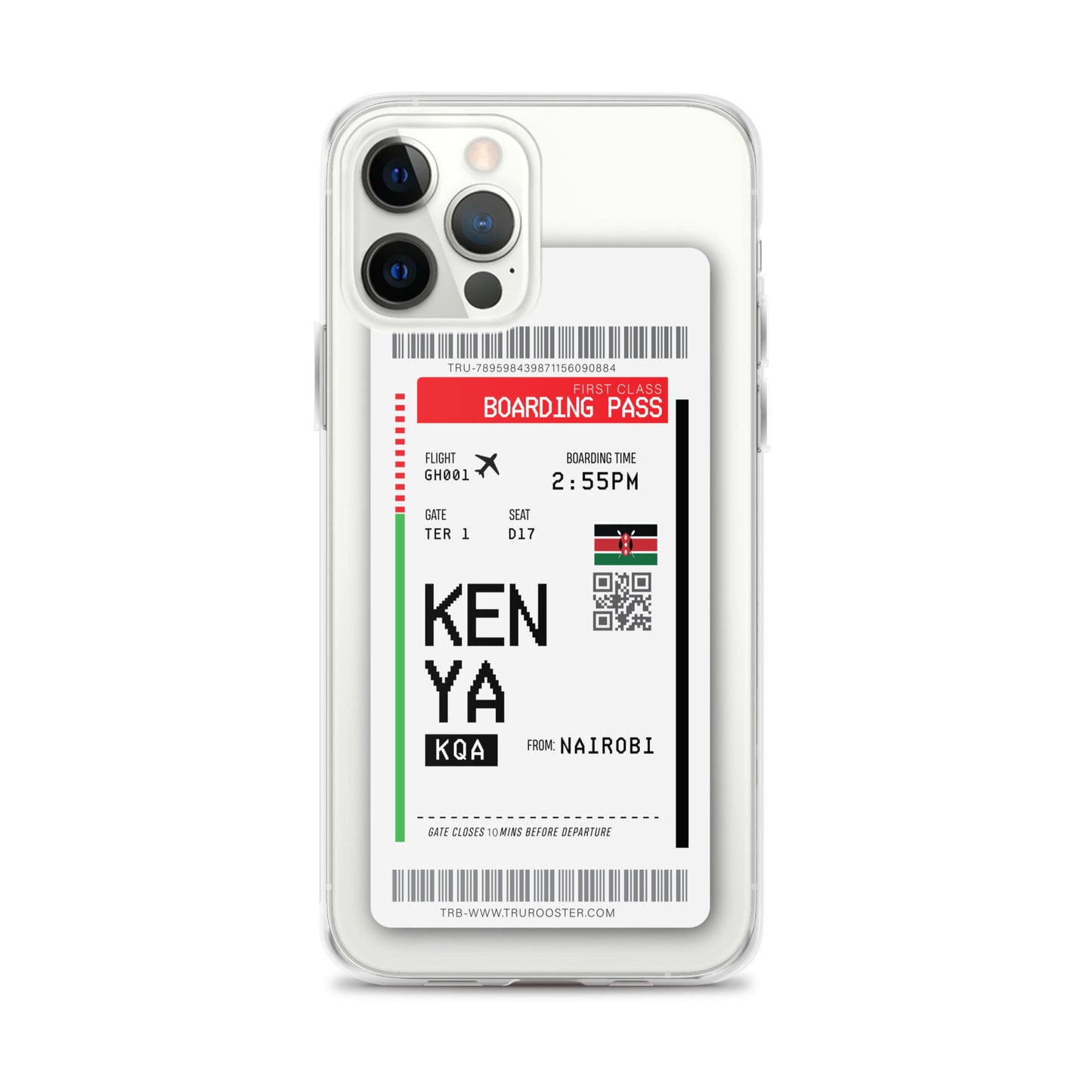 Kenya Transit Boarding pass iPhone Case