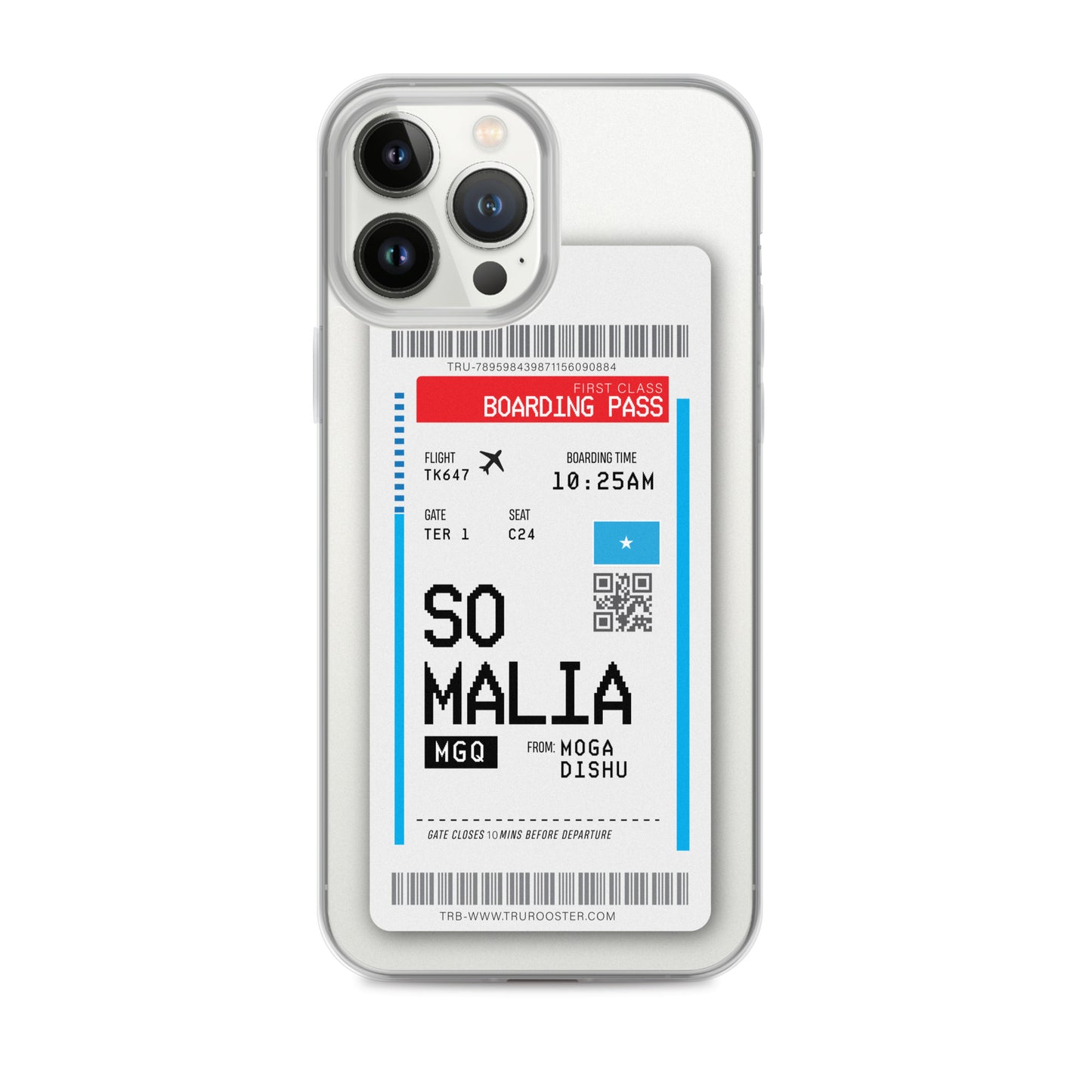 Somalia Transit Boarding pass iPhone Case