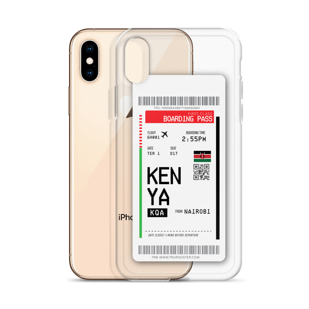 Kenya Transit Boarding pass iPhone Case