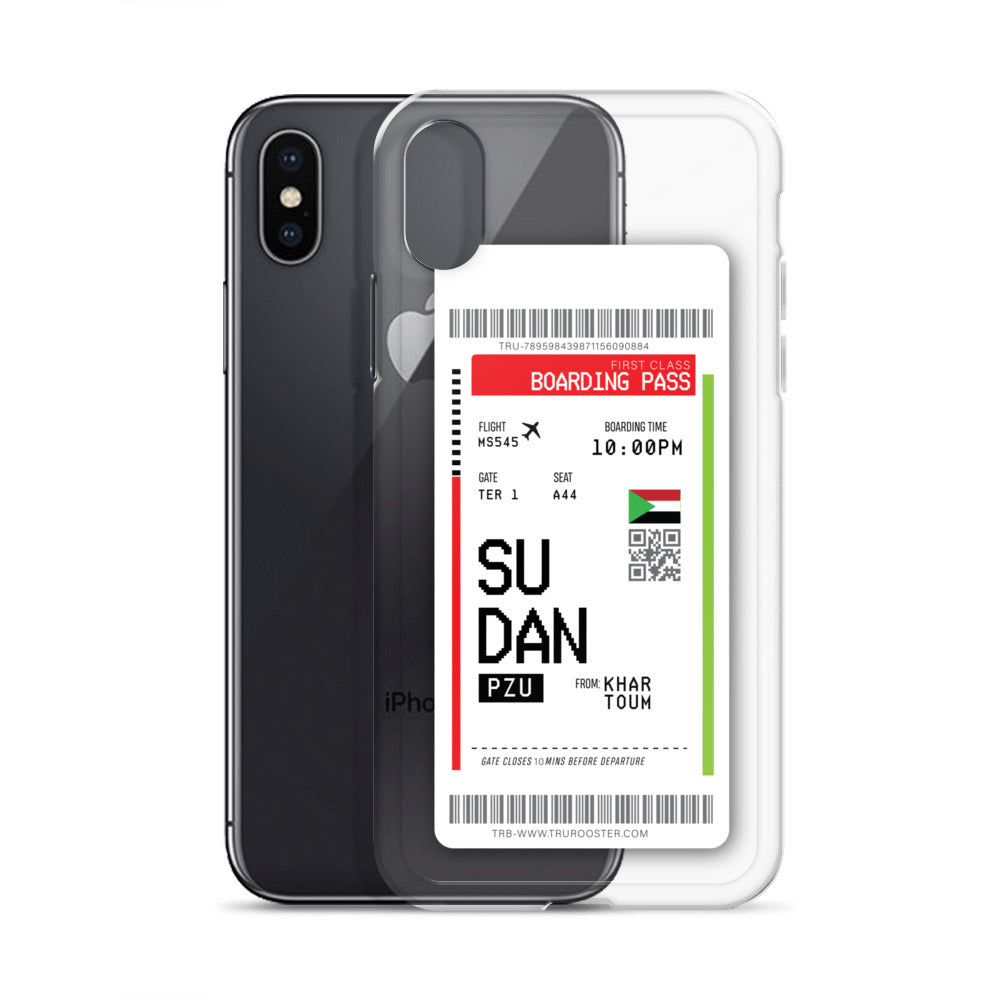 Sudan Transit Boarding Pass iPhone Case