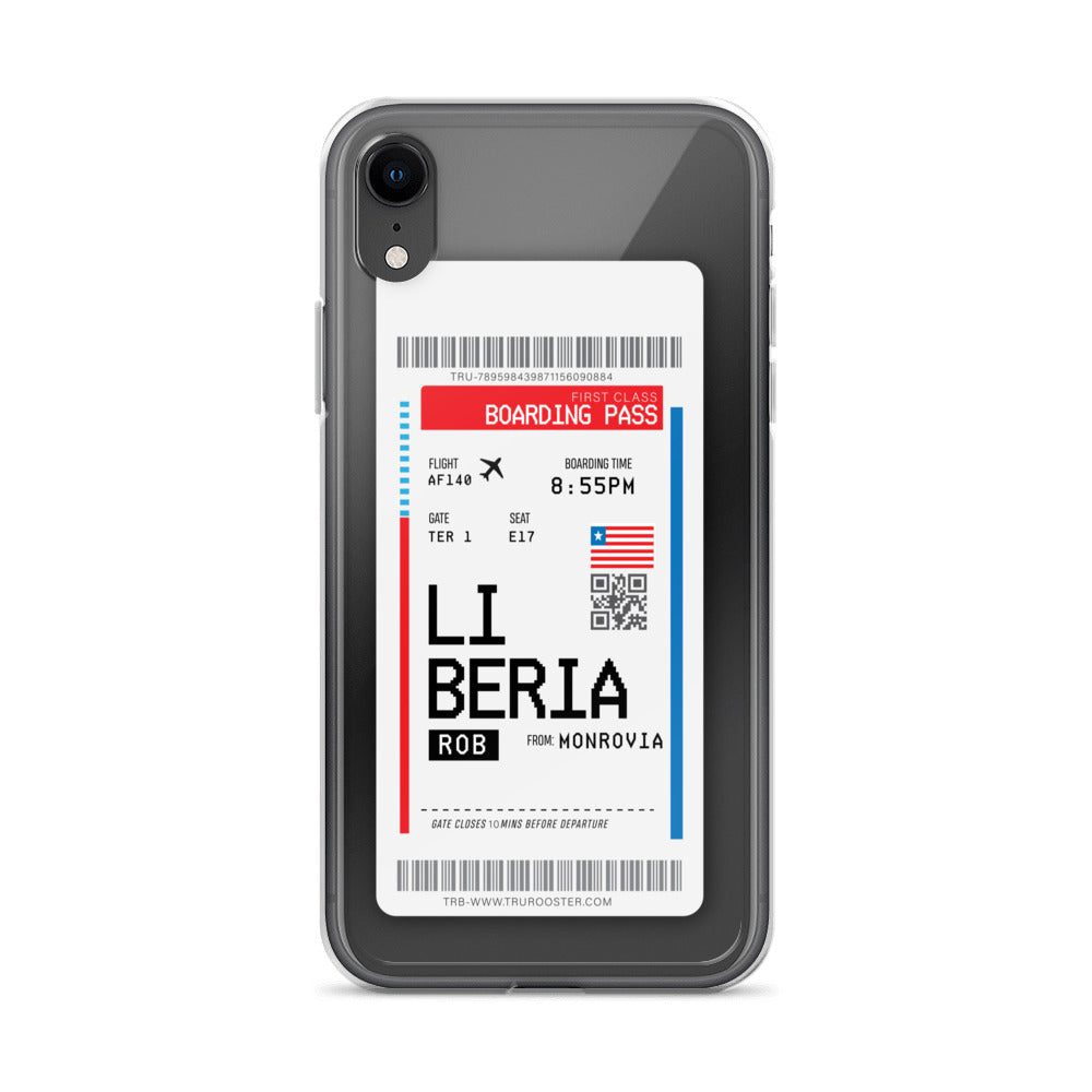 Liberia Transit Boarding Pass iPhone Case