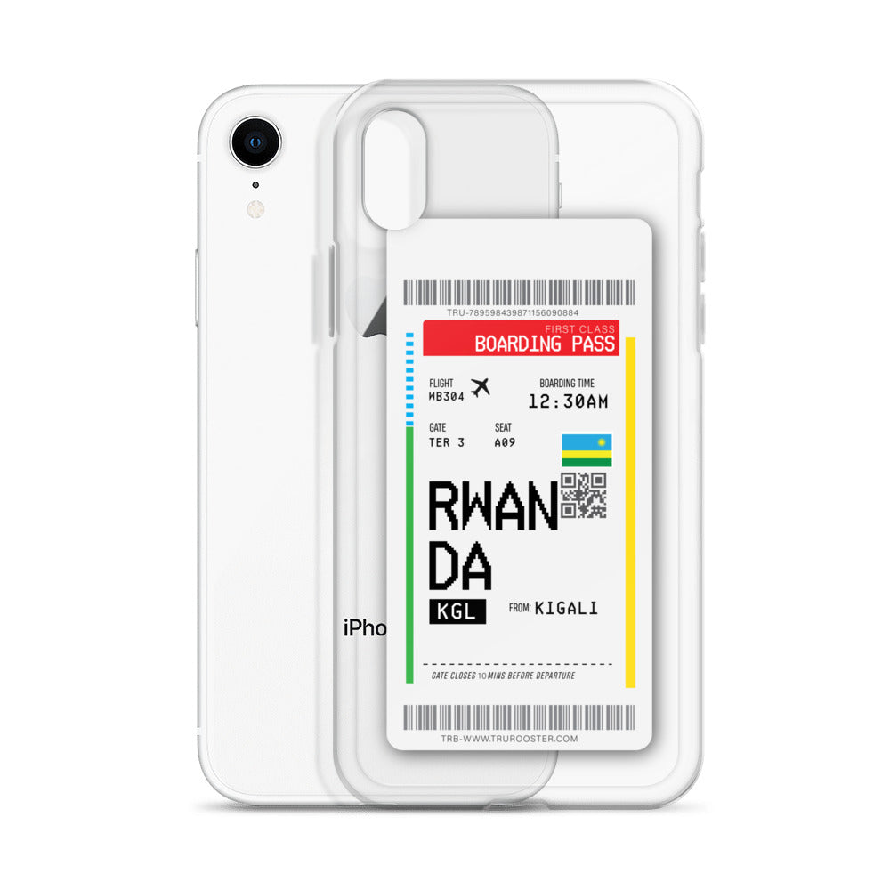 Rwanda Transit Boarding pass iPhone Case