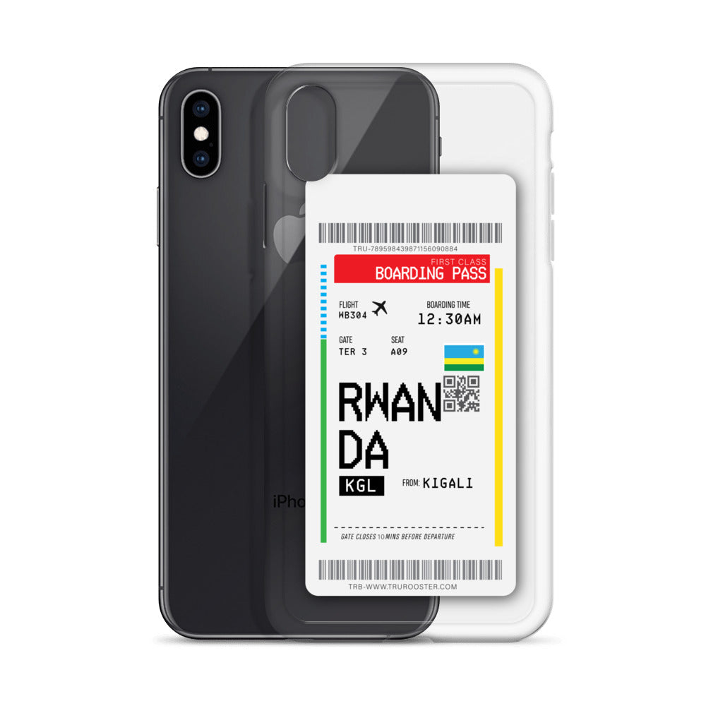 Rwanda Transit Boarding pass iPhone Case