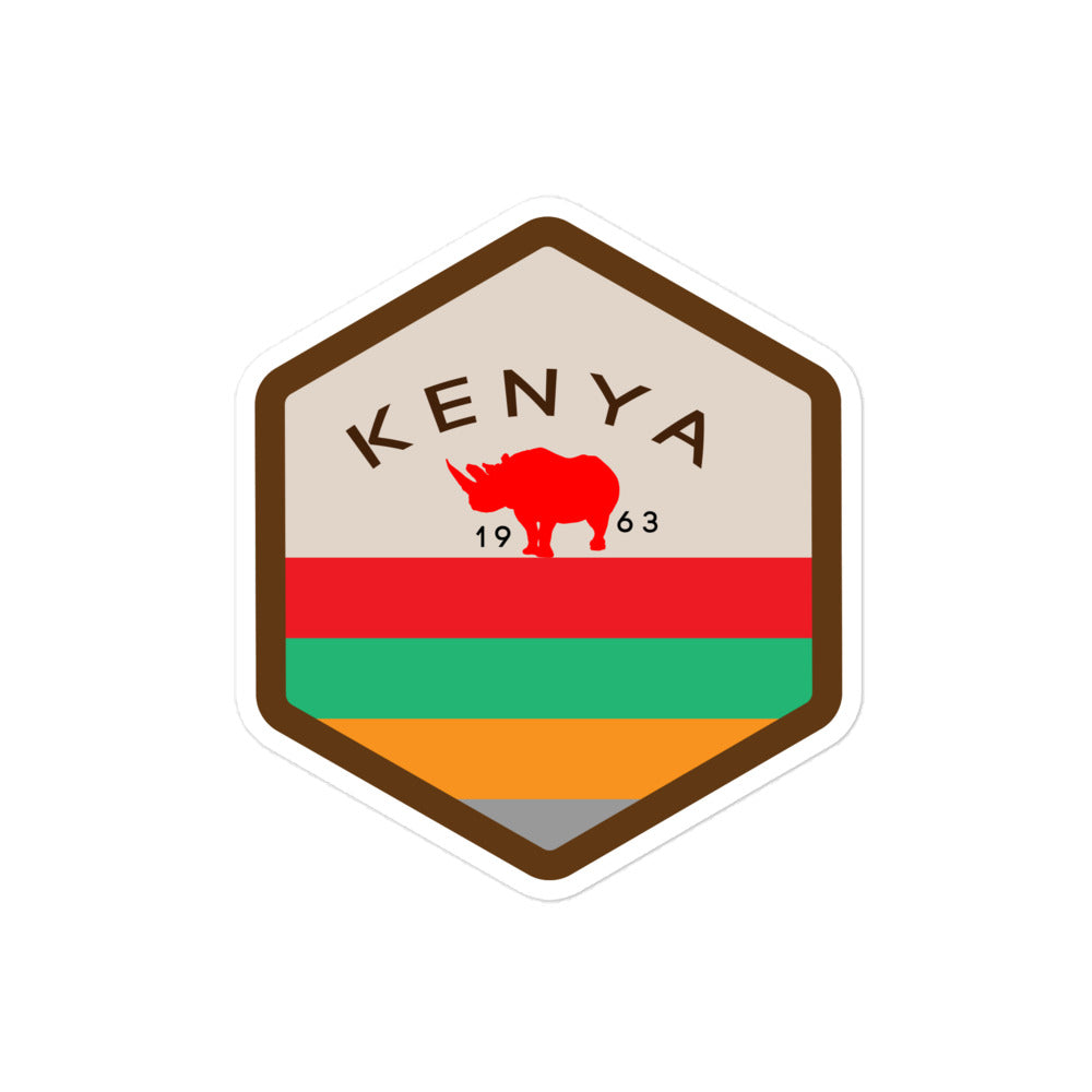 Kenya Rhino Badge stickers