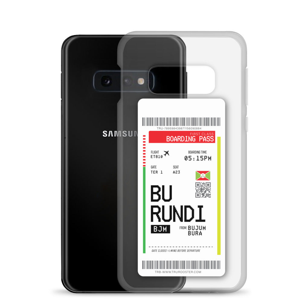 Burundi Transit Boarding Pass Samsung Case